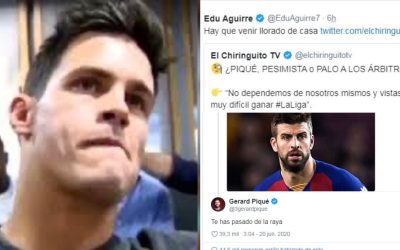 Edu Aguirre responde brutalmente a Piqué: «Te rebota y te explota! Activo escudo jaja gano yo!»