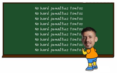 Lenglet castigado escribiendo 100 veces: «No haré penalties tontos»