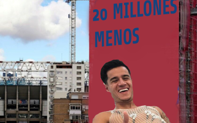 El Barça celebra la lesión de Coutinho con una nueva lona: «20 millones menos»