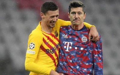 Se desvela lo que le dijo Lenglet a Lewandowski: «Te has vengado del Barça, pero Messi está en el PSG y está en octavos»