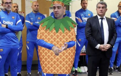 Xavi aparece disfrazado de piña para pedir «unidad y hacer piña entre todos»