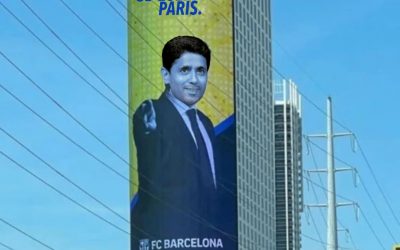 Al Khelaifi copia a Laporta la lona pero con mensaje al Madrid por Mbappe